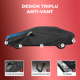 Prelata Auto Premium Elindor® Impermeabila, Protectie UV, Antisoare, Praf, Ploaie si Zapada, Toate Anotimpurile, Husa Exterior, Huse Protectie Completa, Universala, Accesorii Masina, Marime Sedan XXXL, 530 × 200 × 150 cm, Negru