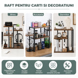 Raft Elindor® pe 3 Nivele, Rafturi Suprapus pentru Bucatarie, Organizator Ideal ca Etajera Depozitare in Camara sau Birou, Perfect pentru Condimente, Vesela, Farfurii, Stabil si Compact, Polita pentru Obiecte, 40 × 19.2 × 40 cm, Maro Rustic
