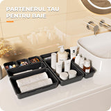 Set 22 Cutii Depozitare Elindor® Organizator pentru Bucatarie si Baie, 3 Marimi, Organizatoare Dulap si Sertare, Cutie pentru Sertar, Frigider, Camara, Baie, Bar, Birou, Cos Multifunctional, Separator Fructe, Legume, Creme, Parfumuri, PP