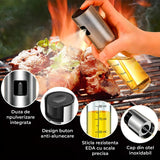 Pulverizator Ulei Elindor®, Oliviera 100ml, Sticla Dozatoare Multifunctionala, Control Precis, pentru Gatit, Friteuza cu Aer, Salate  Material Sticla si PVC, Argintiu