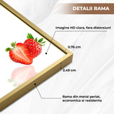 Oglinda Decorativa 100 x 75 cm Elindor® Agatare pe Perete sau Sprijinita, Rama Aurie, Dreptunghiulara, Moderna si Eleganta, Reflexie HD, Sticla fara Distorsiuni, Ideala pentru Dormitor, Living, Birou, Dressing, Hol, Baie