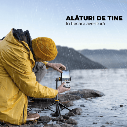 Trepied foto telescopic, universal pentru telefon/camera/GoPro, Bluetooth, ajustabil pana la 170 cm, negru
