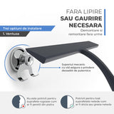 Racleta pentru Geamuri Elindor®, Stergator Ideal pentru Baie, Cabine de Dus, Parbriz, Spalator pentru Geam Interior si Exterior, Aparat de Curatat din Silicon, 22x28 cm, Negru