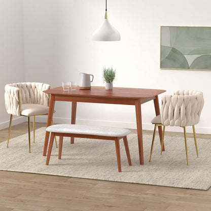 Set 2 Scaune Elindor® Ergonomice, Tip Scoica, Design Contemporan, Scaun cu Spatar si cu Manere, din Catifea cu Picioare Metalice Aurii, Potrivite pentru Living, Bucatarie, Birou, Dormitor, Bej