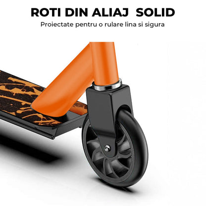 Troținetă Sport Elindor®, Rotire 360°, Roți Aluminiu, Portocaliu