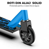 Troținetă Sport Elindor®, Rotire 360°, Roți Aluminiu, Albastru