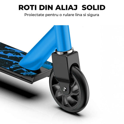 Troținetă Sport Elindor®, Rotire 360°, Roți Aluminiu, Albastru