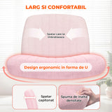 Scaun Birou Ergonomic Elindor® Rotativ 360°, fara Manere, cu Spatar Design Compact, Confortabil, Scaune in Stil Modern cu Roti, Picioare Metalice, Reglaj Balansare, Inaltime Ajustabila, 56 × 67 × 92 cm, Roz