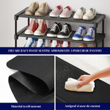 Organizator pentru Pantofi Elindor® Pantofar cu 3 Nivele Mari, Fara Gauri, Suport Metalic pentru Papuci, Dulap Hol, Dormitor, Economisire Spatiu, Depozitare Incaltaminte, 30 × 70 × 47 cm, Negru