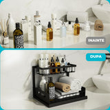 Organizator Sub Chiuvetă Elindor® cu Sertar Glisant și 2 Rafturi, Negru