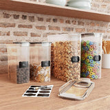 Set 4 Recipiente pentru Alimente Elindor®, 4L, Închidere Ermetică, Transparent