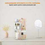 Organizator Machiaj Elindor® Rotativ, 360°, Transparent