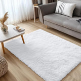 Covor Elindor® Antiderapant, Lavabil, Modern, Ideal pentru Living, Dormitor, Birou, Camera Copiilor, Covor cu Tesatura Lunga si Moale, Curatare Usoara, 120 x 160 cm, Ivory