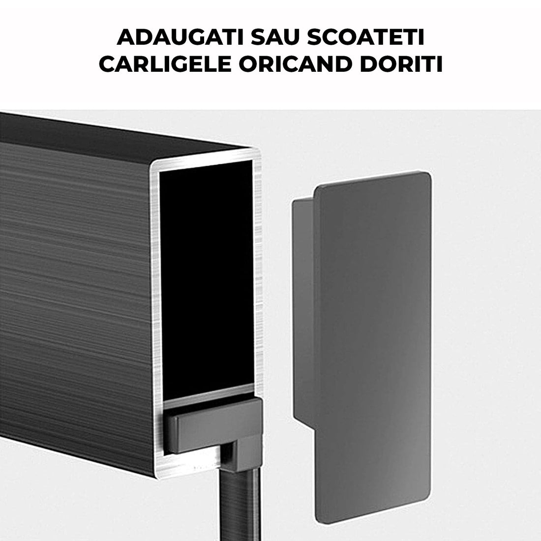 Suport de Perete Elindor® pentru Ustensile de Bucatarie, cu 8 Carlige, Lipire cu Adeziv, fara Gauri, Depozitare Tacamuri, Suport Metalic, Accesorii Organizare, Economisire Spatiu, Organizator de 40 x 3.5 cm, Negru