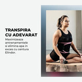 Centura Slabit Elindor® Tip Sweet Sweat, Centura Abdominala Fitness Unisex, Reglabila, Transpiratie Intensa, Echipament Termic Sport, 5 Marimi Disponibile, Antrenament Acasa sau Sala, Suport Lombar, Negru