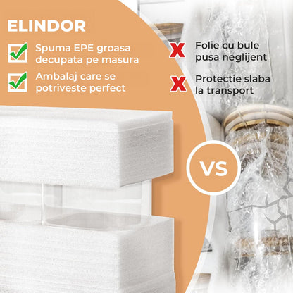 Set 3 Caserole Elindor® Sticla cu Capace Bambus, Recipiente Etanse 2.1L Pentru Alimente Uscate: Paste, Cereale, Cafea, Zahar, Cutii Depozitare si Organizare Bucatarie, Frigider sau Camara – Transparent