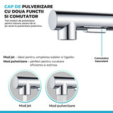 Robinet Bucatarie Elindor® cu Maner Unic, Pulverizator Retractabil, Otel Inoxidabil, Argintiu