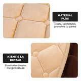 Set 2 Huse Universale Gri de Scaune Auto Elindor®, Anti-Alunecare, Husa Sezut Scaun Sofer din Plus, Bumbac, Matase Elastica, Design Premium pentru Interior Masina, 51x50 cm