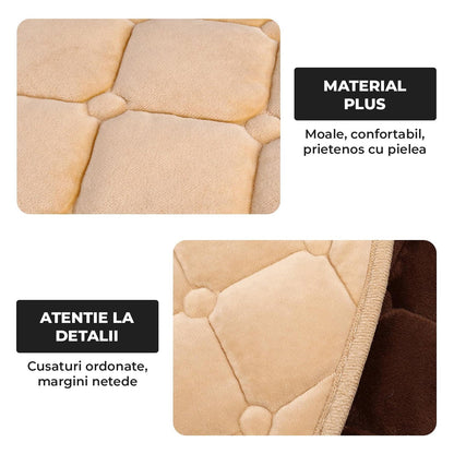 Set 2 Huse Universale Gri de Scaune Auto Elindor®, Anti-Alunecare, Husa Sezut Scaun Sofer din Plus, Bumbac, Matase Elastica, Design Premium pentru Interior Masina, 51x50 cm