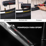 Pompă Portabilă Bicicletă Elindor® 120 PSI, Neagră