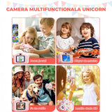 Cameră Foto Digitală Elindor® pentru Copii, Model Unicorn, 48MP, 1080P HD, Roz