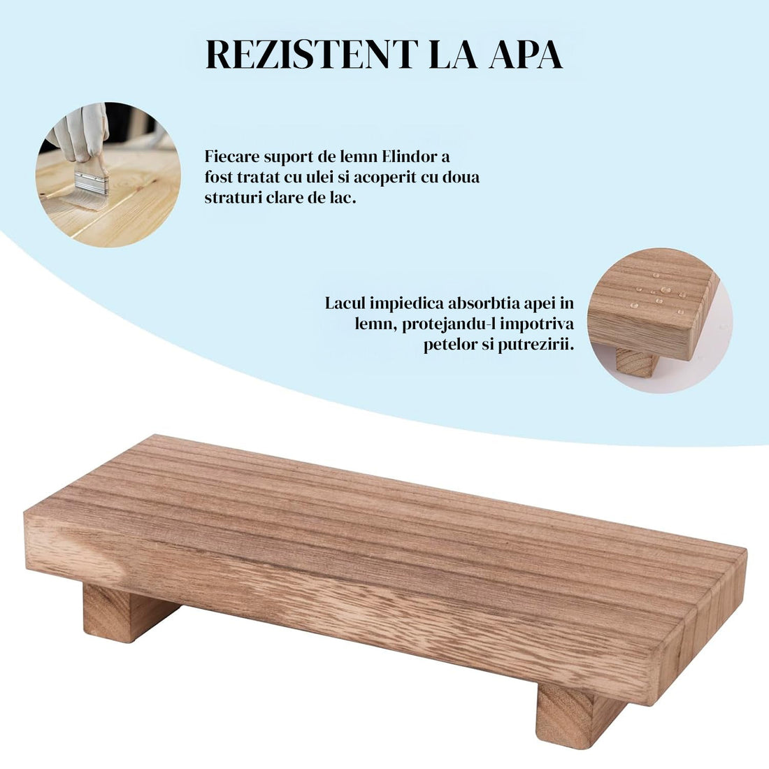 Etajera Decorativa Baie Tip Polita Elindor®, Suport Lemn pentru Sapun, Accesorii si Organizare Blat, Raft Rustic pentru Decoratiuni si Depozitare, Maro