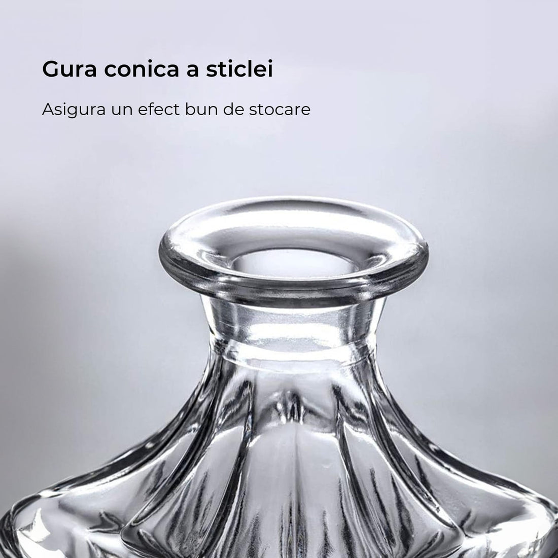 Decantor Elindor® din Sticlă, Dop Pătrat, 798 ml, pentru Whiskey și Vin