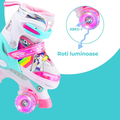 Role Reglabile Elindor® pentru Copii și Adulți, M, Roz