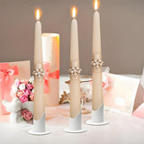 Suport Metalic pentru Lumanare Elindor®, Stil Minimalist, Ideal pentru Evenimente si Ambient, Material Durabil, Set de Spatiu pentru Decor, Suport Lumanare Elegant de Masa pentru Botez, Cununie, Aranjamente, Alb