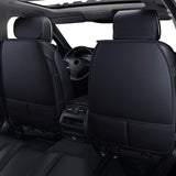 Set 2 Huse Scaune Auto Elindor®, Piele Ecologica, Impermeabile, Universale, Protectie Scaun Fata, Compatibile cu Masinile Sedan, SUV/Camionete, Accesorii Masina Interior, Negru/Rosu