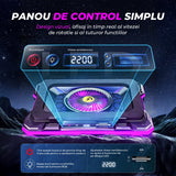 Suport Racire Elindor® Cu Ventilator Turbo Puternic, 10 Efecte RGB, Afisaj LCD, 7 Trepte Reglaj Inaltime, Negru