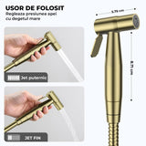 Set de Duș Igienic Elindor®, pentru Toaletă, Jet Reglabil, Auriu