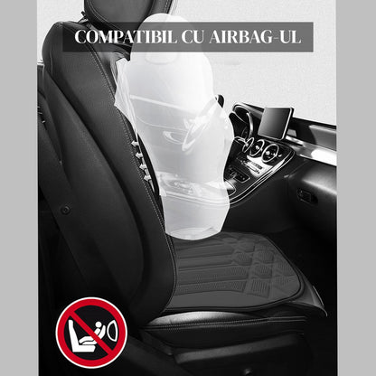 Husa Scaun Auto Premium Elindor® Universala, pentru Protectie Sezut Scaune, Ofera Protectie Pentru Bancheta Fata, Antialunecare, Piele PU, Material Respirabil, Buzunar Depozitare, Accesorii Masina Huse Interior 57x42 cm, Gri Inchis