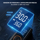 Compresor Auto Digital Elindor®,Portabil, 4000mAh, Negru