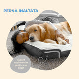 Pat confortabil pentru animale Elindor®, moale, mărimea L, 88.5x63x15 cm, gri