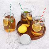 Set 6 Borcane din Sticla Elindor® cu Capac Ermetic, Borcan 500 ml Ideal pentru Miere, Dulceata, Condimente, Cafea, Zahar si pentru Fermentare Muraturi, Capace Metalice, Recipient Depozitare in Bucatarie, Transparent