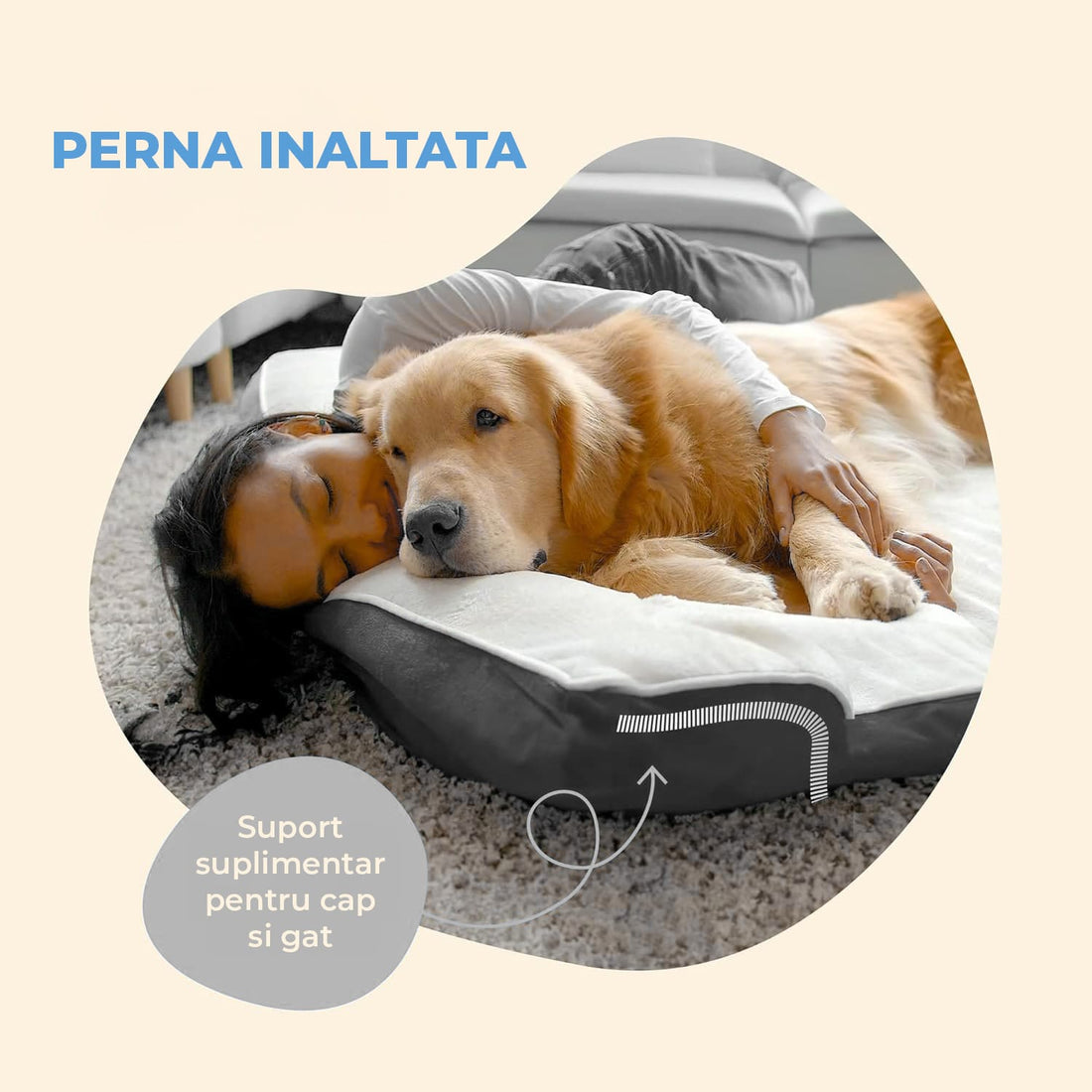 Pat confortabil pentru câini Elindor®, moale, mărimea M, 71x58x15 cm, gri