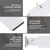 Set 5 Separatoare Extensibile Elindor® din Plastic pentru Sertar, Organizare Bucatarie, Birou, Dormitor, Baie, Organizatoare si Separatoare Sertare, Organizator Spatii Depozitare, Ajustabil si Extensibil de la 28 cm la 48 cm, Transparent