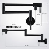 Baterie Bucatarie Elindor®,Pipa Extensibila, Design Modern, Negru Mat