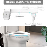 Bideu Retractabil pentru Toaletă cu Auto-Curățare, Control de Presiune, Igienă Personală, Gri