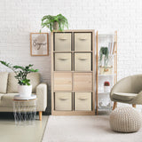 Set 6 Cutii Depozitare Elindor® Pliabile, Tip Sertar, Organizator pentru Dormitor Studentesc, Organizatoare pentru Dulap, Cutie Organizare, Cos Multifunctional, Separator Haine, Paturi, Jucarii, Pentru Dormitor, Living, 26.5 x 26.5 x 28 cm, Bej