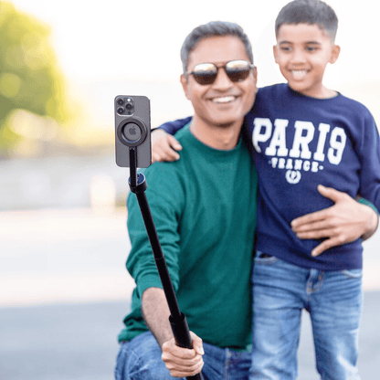 Trepied Magsafe Elindor® pentru iPhone, Selfie Stick, Telecomanda Bluetooth, Negru