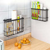 Set 2 Rafturi Elindor® Negre, Raft Suspendat cu Adeziv Slim, pentru Depozitare pentru Bucatarie, Camara sau Birou, Etajera Practica cu Design Aerisit, Usor de Asamblat, Perfecta pentru Organizare Produse de Curatenie, Polita Produse Diverse, Negru