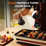 Pulverizator Ulei 2 în 1 Elindor®, Oliviera 470ml, Sticla Dozatoare Multifunctionala, Control Precis, pentru Gatit, Friteuza cu Aer, Salate  Material Sticla si PVC, Design Dual, Negru