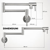Baterie Bucatarie Elindor®,Pipa Extensibila, Design Modern, Argintiu