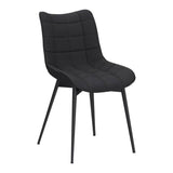 Set 2 Scaune Elindor® Ergonomice, Design Contemporan, Scaun cu Spatar si fara Manere, din Catifea cu Picioare Metalice Negre, Potrivite pentru Living, Bucatarie, Birou, Dormitor, Latime Sezut 46 cm, 85.5 x 45 x 42 cm, Negru