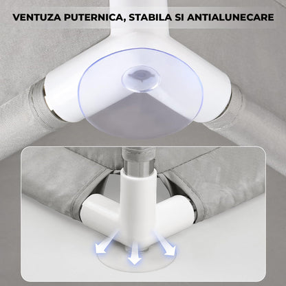 Tarc de Joaca pentru Bebelusi si Copii Elindor® cu Husa Groasa din Spuma, Spatiul Sigur de Joaca, Plasa de Protectie, Include Usa cu Fermoar, Materiale Eco-Friendly și Non-Toxice, Varsta 0-5 ani, 127 x 127 cm, Gri