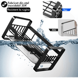 Suport Burete Vase Multifuncțional, Oțel Inoxidabil, cu Tava Detașabilă, Negru