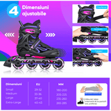 Role Reglabile L 37-40, Roți Luminoase Silicon, Rulmenți ABEC-7, Mov