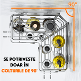 Raft de Duș Colțar, Organizator Baie, Oțel Inoxidabil, 2 Rafturi, Argintiu